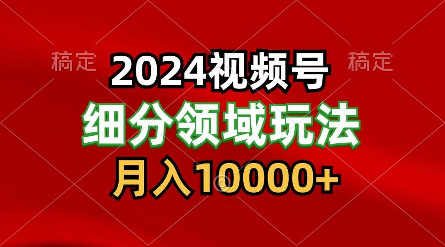 2024视频号分成计划细分领域玩法，每天5分钟，月入1W+-泱泱学习社