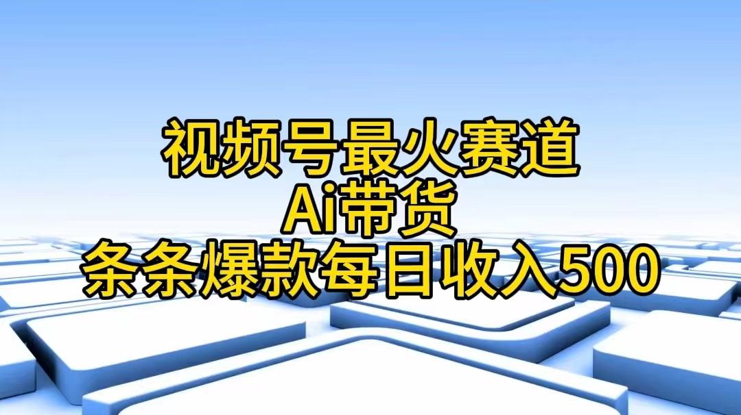 视频号最火赛道——Ai带货条条爆款每日收入500-泱泱学习社