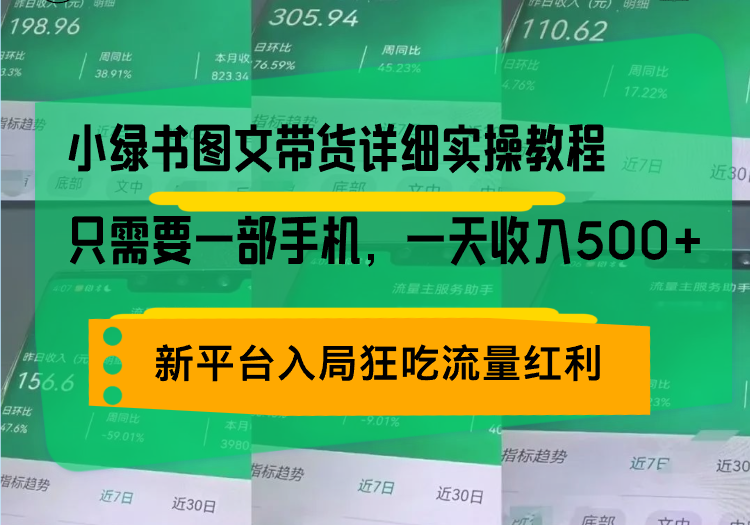 小绿书图文带货详细实操教程，只需要一部手机，一天收入500+，轻松变现-泱泱学习社