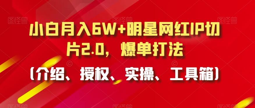 小白月入6W+明星网红IP切片2.0，爆单打法(介绍、授权、实操、工具箱)【揭秘】-泱泱学习社