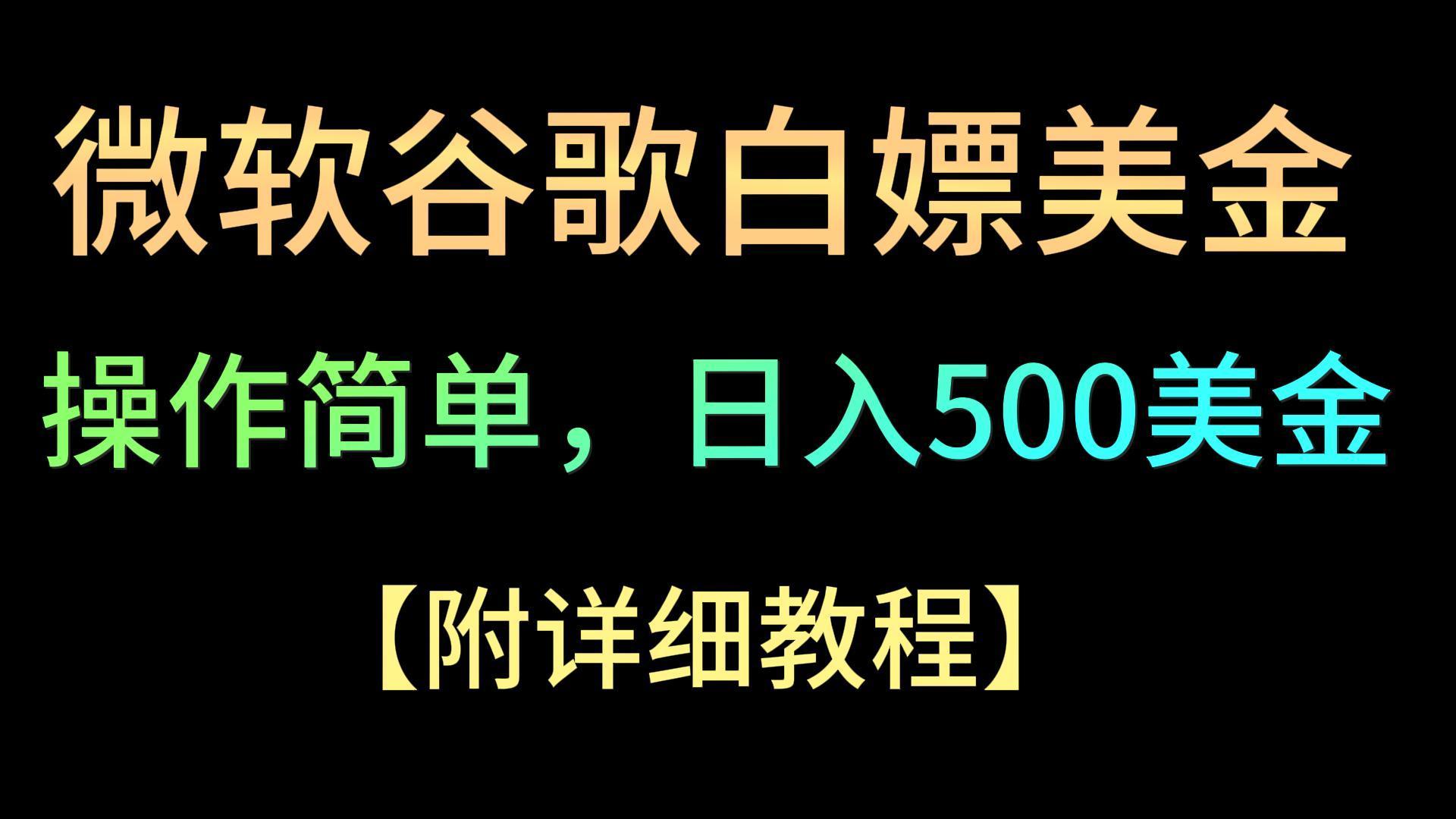 微软谷歌项目3.0，轻松日赚500+美金，操作简单，小白也可轻松入手！-泱泱学习社