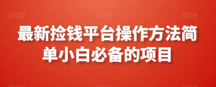 最新捡钱平台操作方法简单小白必备的项目-泱泱学习社