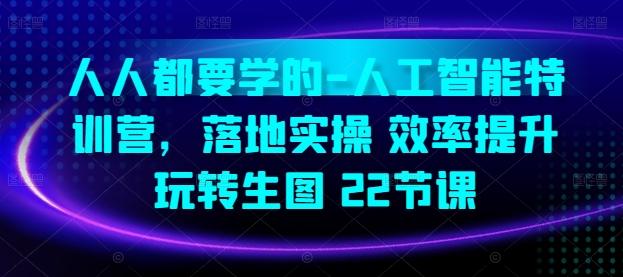 人人都要学的-人工智能特训营，落地实操 效率提升 玩转生图(22节课)-泱泱学习社