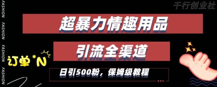 最新情趣项目引流全渠道，自带高流量，保姆级教程，轻松破百单，日引500+粉【揭秘】-泱泱学习社