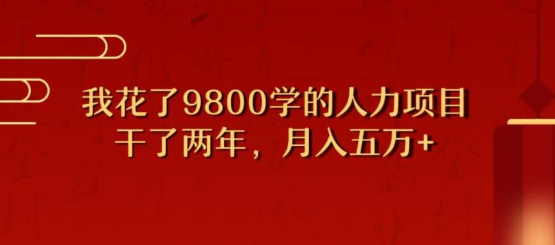 我花了9800学习，干了两年赚了70万的人力项目-泱泱学习社