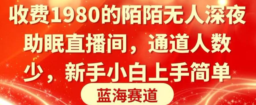 收费1980的陌陌无人深夜助眠直播间，通道人数少，新手小白上手简单-泱泱学习社