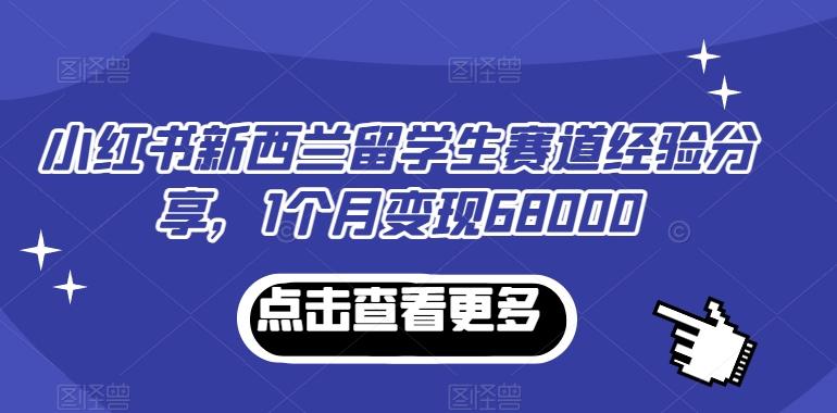 小红书新西兰留学生赛道经验分享，1个月变现68000【揭秘】-泱泱学习社