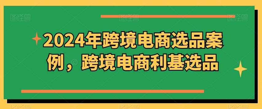 2024年跨境电商选品案例，跨境电商利基选品(更新)-泱泱学习社