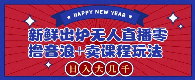 2024最新无人直播零撸音浪+卖课程玩法，日入大几千不是梦【揭秘】-泱泱学习社