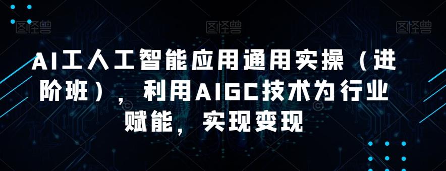 AI工人工智能应用通用实操（进阶班），利用AIGC技术为行业赋能，实现变现-泱泱学习社