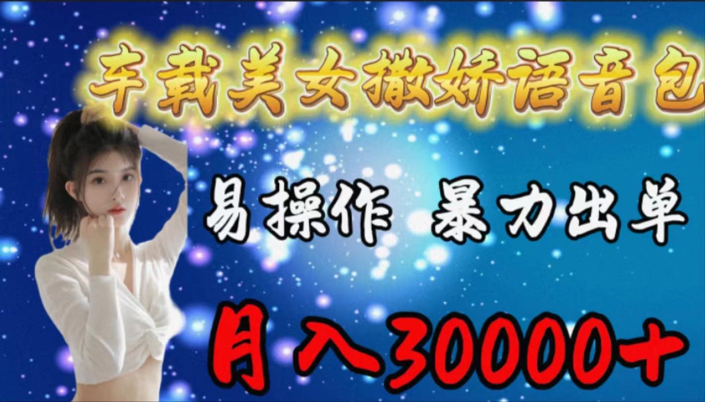 (9710期)车载女生撒娇语音包，易操作，暴力出单，月入30000+-泱泱学习社