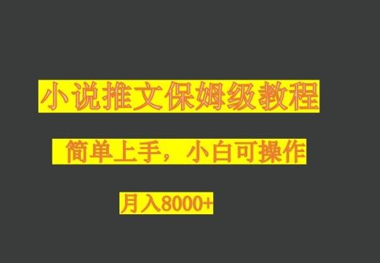 小说推文保姆级教程，小白可操作，月入8000+-泱泱学习社