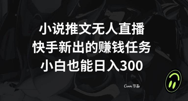 小说推文无人直播，快手新出的赚钱任务，小白也能日入300+【揭秘】-泱泱学习社