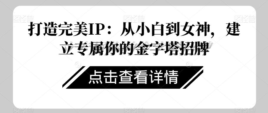 打造完美IP：从小白到女神，建立专属你的金字塔招牌-泱泱学习社