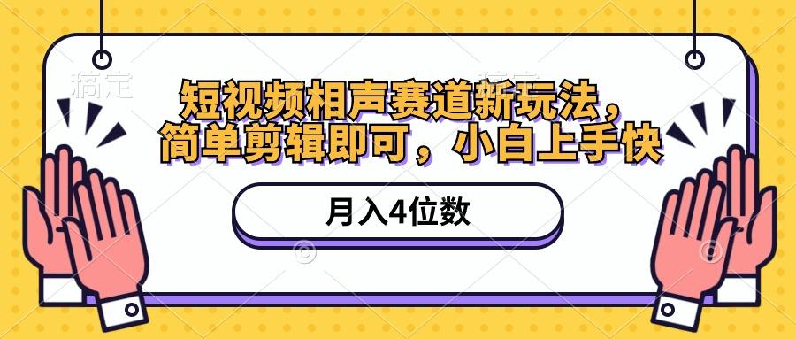 短视频相声赛道新玩法，简单剪辑即可，月入四位数(附软件+素材-泱泱学习社