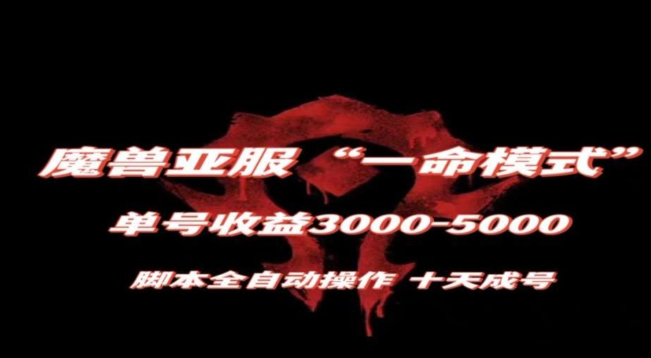 魔兽亚服一命模式，10天成号-单号3千-5千，脚本全自动操作，保姆级教学【揭秘】-泱泱学习社