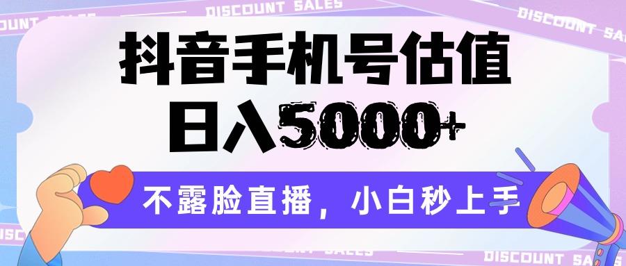 抖音手机号估值，日入5000+，不露脸直播，小白秒上手-泱泱学习社
