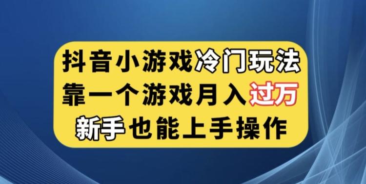 抖音小游戏冷门玩法，靠一个游戏月入过万，新手也能轻松上手【揭秘】-泱泱学习社
