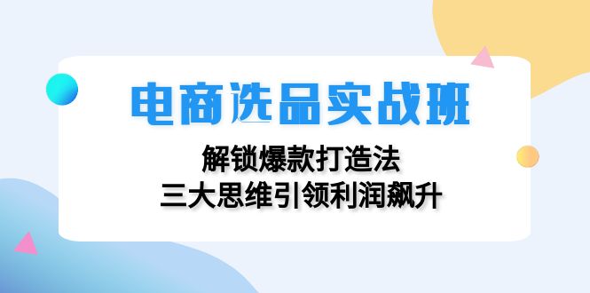 电商选品实战班：解锁爆款打造法，三大思维引领利润飙升-泱泱学习社