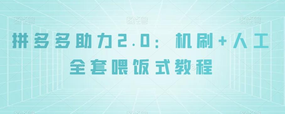 拼多多助力2.0：机刷+人工全套喂饭式教程【揭秘】-泱泱学习社