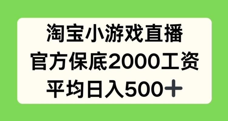 淘宝小游戏直播，官方保底2000工资，平均日入500+【揭秘】-泱泱学习社