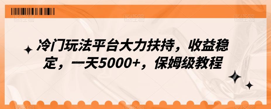 冷门玩法平台大力扶持，收益稳定，一天5000+，保姆级教程（附抖音7天起号法）-泱泱学习社