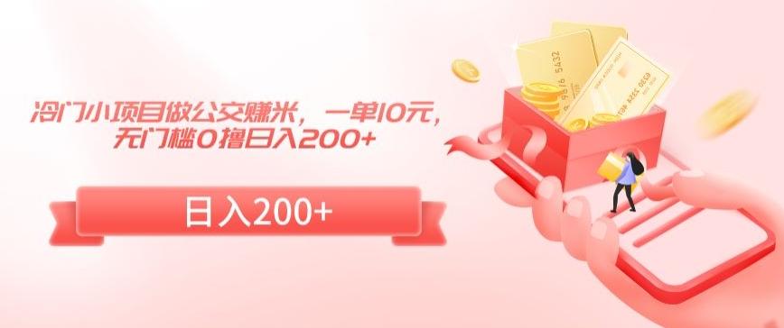 冷门小项目做公交赚米，一单10元，无门槛0撸日入200+【揭秘】-泱泱学习社
