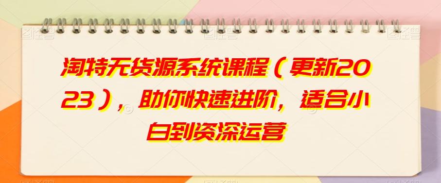 淘特无货源系统课程（更新2023），助你快速进阶，适合小白到资深运营-泱泱学习社