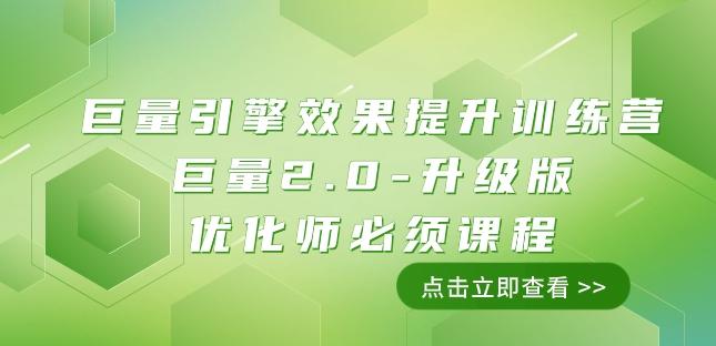 巨量引擎·效果提升训练营：巨量2.0-升级版，优化师必须课程（111节课）-泱泱学习社
