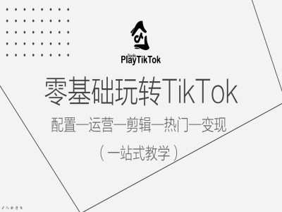 零基础玩转TikTok，配置一运营一剪辑一热门一变现，一站式教学-泱泱学习社