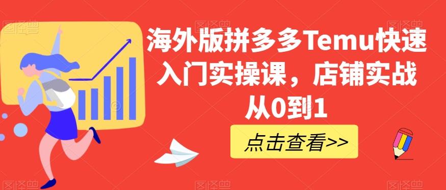海外版拼多多Temu快速入门实操课，店铺实战从0到1-泱泱学习社
