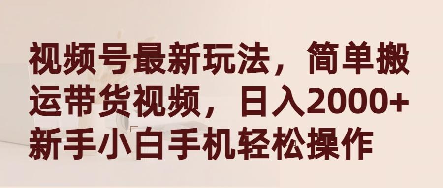 (9486期)视频号最新玩法，简单搬运带货视频，日入2000+，新手小白手机轻松操作-泱泱学习社