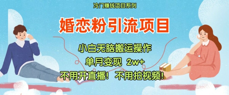 小红书婚恋粉引流，不用开直播，不用拍视频，不用做交付【揭秘】-泱泱学习社
