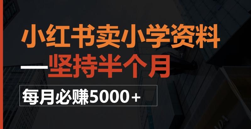 小红书卖小学资料，一坚持半个月，每月必赚5000+-泱泱学习社