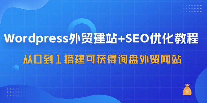 WordPress外贸建站+SEO优化教程，从0到1搭建可获得询盘外贸网站(57节课)-泱泱学习社