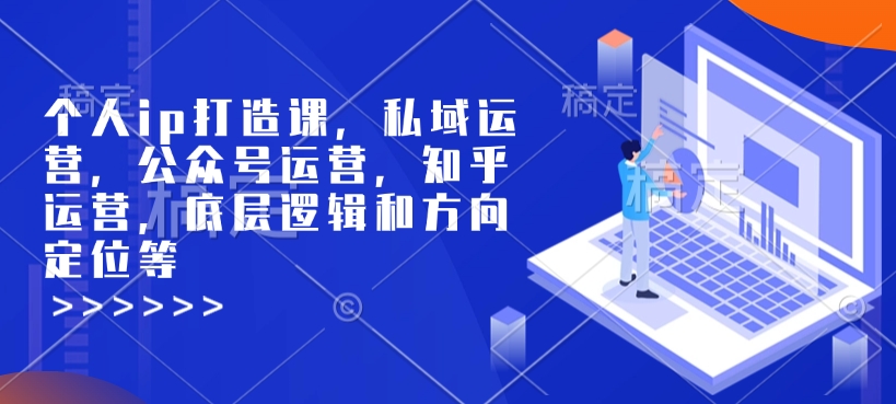 个人ip打造课，私域运营，公众号运营，知乎运营，底层逻辑和方向定位等-泱泱学习社