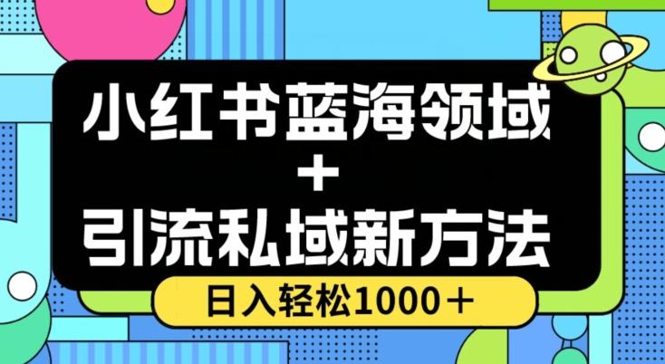 小红书蓝海虚拟＋引流私域新方法，100%不限流，日入轻松1000＋，小白无脑操作【揭秘】-泱泱学习社