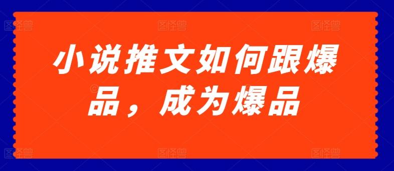 小说推文如何跟爆品，成为爆品【揭秘】-泱泱学习社