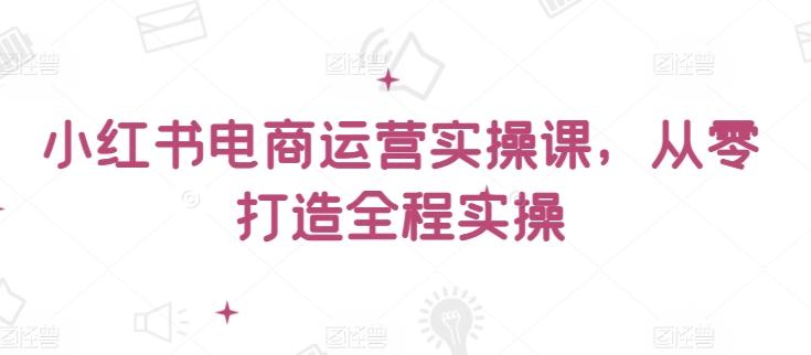 小红书电商运营实操课，​从零打造全程实操-泱泱学习社