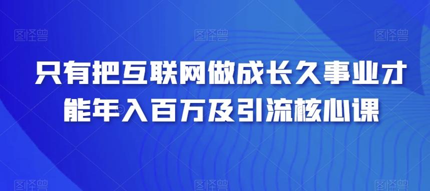 只有把互联网做成长久事业才能年入百万及引流核心课-泱泱学习社