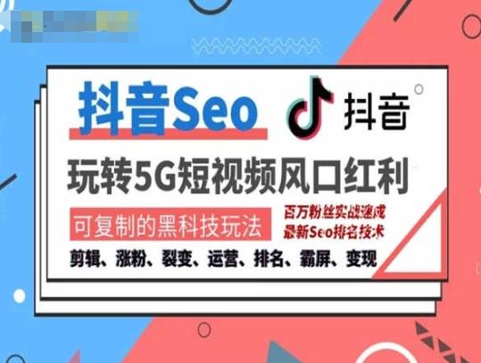 抖音SEO引流培训课程-抓住抖音风口，实现搜索排名，获取精准流量，快速成交变现-泱泱学习社