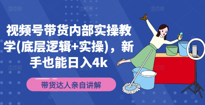 视频号带货内部实操教学(底层逻辑+实操)，新手也能日入4k-泱泱学习社