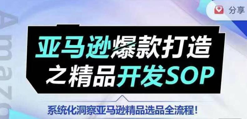 【训练营】亚马逊爆款打造之精品开发SOP，系统化洞察亚马逊精品选品全流程-泱泱学习社