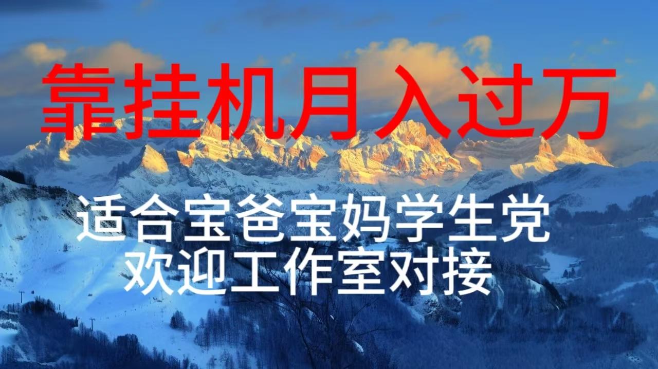 每天躺着日入几百挂机项目，适合宝爸宝妈学生党工作室对接-泱泱学习社
