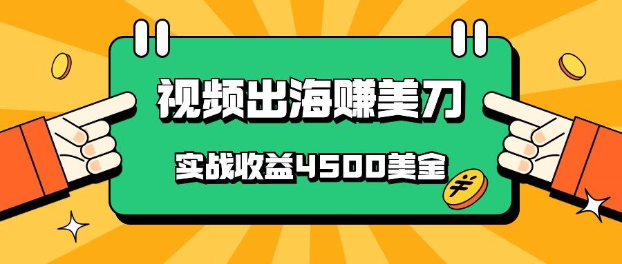 国内爆款视频出海赚美刀，实战收益4500美金，批量无脑搬运，无需经验直接上手-泱泱学习社