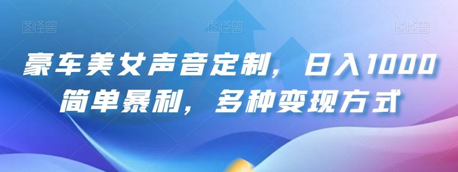 豪车美女声音定制，日入1000简单暴利，多种变现方式-泱泱学习社