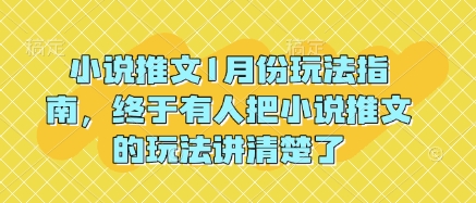 小说推文1月份玩法指南，终于有人把小说推文的玩法讲清楚了!-泱泱学习社