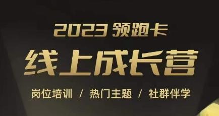 2023领跑卡线上成长营，淘宝运营各岗位培训，直通车、万相台、引力魔方、引流等，帮助突破成长瓶颈-泱泱学习社