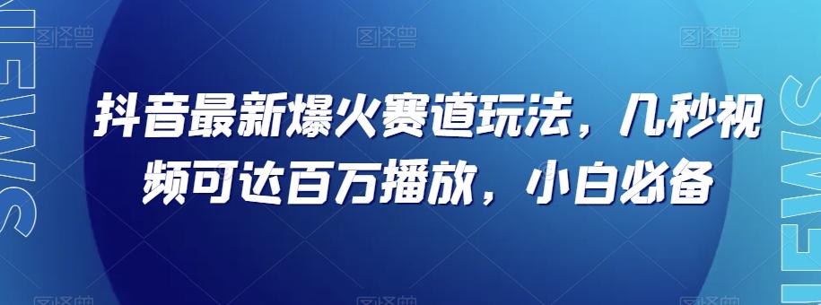 抖音最新爆火赛道玩法，几秒视频可达百万播放，小白必备（附素材）【揭秘】-泱泱学习社