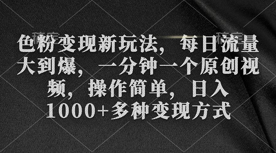 (9282期)色粉变现新玩法，每日流量大到爆，一分钟一个原创视频，操作简单，日入1…-泱泱学习社